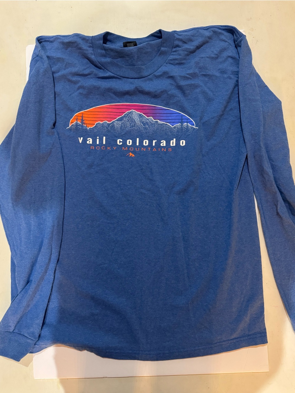Blue Long-Sleeve Graphic Shirt - Vail Colorado